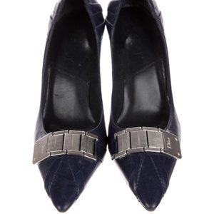 CHRISTIAN DIOR Pointed-Toe Leather Pumps
